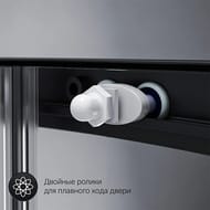 Душевой уголок AM.PM X-Joy Twin Slide (80х80х185) профиль мат. черный/прозрачное W88G-205-080BT64