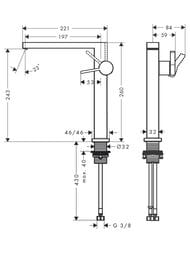 Смеситель Hansgrohe Tecturis E для умывальника CoolStart, однозахватный, черный мат. 73070670 — изображение 3