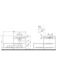 ������� � ��������� Duravit Happy D.2 Plus 1200�850�490 2�����, ���� �����, ����� ������ HP4845O2222