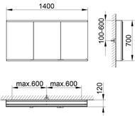 - Keuco Royal Modular 2.0 1400x700x120 , , usb-. 800311140000300