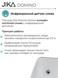 Писсуар Jika DOMINO (430х665х315) с ИК-датчиком смывания, белый 8.4110.1.000.487.1