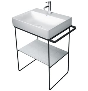 Уценка! Консоль Duravit DuraSquare 665х451 напольная, с полотенцедержателем, черная мат. 0031014600