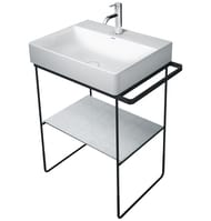 Консоль Duravit DuraSquare 665х451 напольная, с полотенцедержателем, черная матовая 0031014600