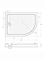Душевой акриловый поддон CEZARES (1200х900х150) асимметричный TRAY-A-RH-120/90-550-15-W-L