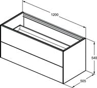 ����� ��� �������� Ideal Standard CONCA 1200x505x540 2 ����� �������, ����� ������� ��� T3945Y1