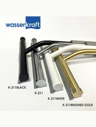 Скребок для душевой кабины WasserKRAFT К-211 BLACK сплав металла, ПВХ, каучук, цвет: черный матовый — изображение 6