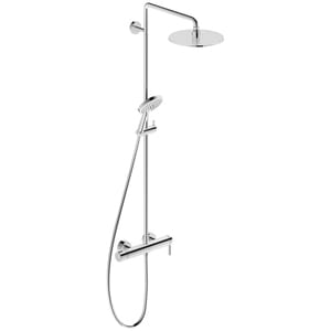 Душевой набор Duravit C.1 со смесителем, ручным и верхним душем 240мм, хром C14280007010