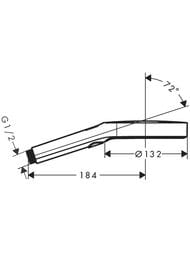 Чертёж Лейка для душа Hansgrohe Rainfinity 130мм 3jet круглая 26864340 шлифованный черный хром
