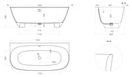 Ванна пристенная Salini Sofia Wall S-Sense 102512G 1700х800х580 иск. камень, белый глянец