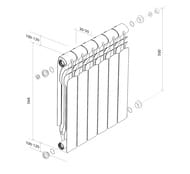 Радиатор биметаллический ROYAL THERMO Revolution Bimetall 500 2.0 (564х960х80) 1920Вт,12 секц.,белы