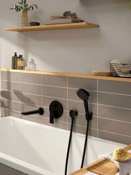 Смеситель для ванны Hansgrohe Rebris E 72469670 встраиваемый, однозахватный, EN1717, матовый черный — изображение 2