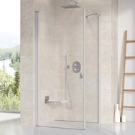 Душевая дверь RAVAK CHROME CRV1-100 (980-1000х1950) распашная, стекло, сатин+Transparent