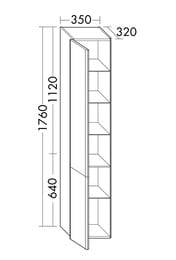 ����� ��������� Burgbad Iveo 350�1760�320 �����, 2 ������, �������, ��� ������� HSIH035LF2834G0161