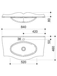 �������� ��� ����� Caprigo ����� 80 (840x460�115) ���������, ����������, ����� OW15-11012-R811