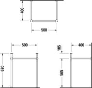 Металлическая консоль Duravit Scola хром 0030591000