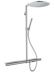 Душевая система Axor ShowerSolutions 27984000 термостат с полкой, ручной и верхний душ, хром — миниатюра 1