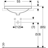 Раковина Geberit VariForm (550х450) встраиваемая, с отв. под смеситель, с переливом 500.720.01.2