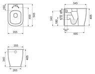 Унитаз приставной BelBagno Prado (540х360х400) белый BB10150CB