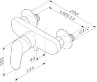 Уценка! Am.Pm "Like" Смеситель для душа F8020000 настенный, однозахватный, без излива, цвет: хром - уценка. — изображение 5