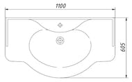 Раковина для тумбы Caprigo Модена 110 (1100х605) стеклянная, золото OW15-11814-(G)