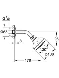 ������� ��� Grohe Tempesta 26088001 ����, 100��, 3 ������ �����, ���������, ����