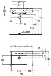 �������� Geberit Renova Plan (750�480�120) ����� ������, ���. ��� ���������, ������� 12218000