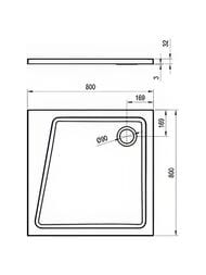 ������� ��������� ������ RAVAK 10� PERSEUS PRO 80 (800x800x32) �����