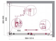Душевой уголок BelBagno Acqua (984-1014x885-900x1950) AH-1-100/90-C-Cr стекло прозр/хром