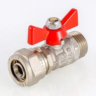 Кран шаровый 16х1/2''Н VALTEC BASE под обжим, красная бабочка VT.341.N.1604