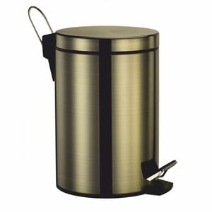 Ведро для мусора WasserKRAFT К-645 с педалью и микролифтом, 5л, светлая бронза