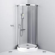 Душевой уголок AM.PM Like Round 95 (950х950х1900) стекло прозрачное, профиль хром W83G-333-095CT