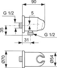 Набор 7в1 Ideal Standard ESLA Встраиваемая душевая система + смеситель для умывальника BD003AA
