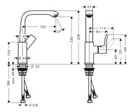 Смеситель Hansgrohe Metris 31187000 для умывальника с высоким поворотным изливом, нажимным клапаном