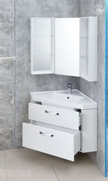 Раковина Aquaton Кантара 78 1A715331AN010 785x785x179мм из литьевого мрамора, угловая, белая