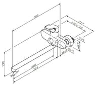 Смеситель AM.PM Like для ванны/душа F8090000/F8090016 настенный, длинный излив 320мм