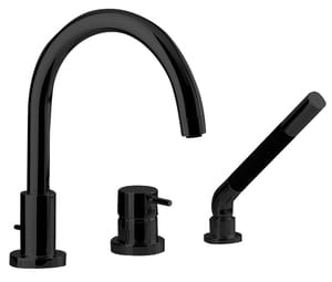 Смеситель на борт ванны CISAL Less New LN00126040 на 3 отверстия, с душ. гарнитуром, черный матовый