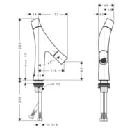 ��������� Axor Starck Organic 12011340 ��� �����������, h=280 ��, ����. ������ ����