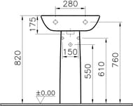 Пьедестал Vitra S20 антибактериальное покрытие, белый 5529B003-0156