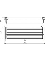 Полка с полотенцедержателем 66 см RAVAK Chrome CR 330.00