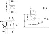 Писсуар DURAVIT D-CODE 305х295х565 без "мушки" 082930000