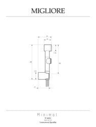 Гигиенический набор Migliore MINIMAL (лейка, шланг, кронштейн), хром ML.MIN-34.320.CR — изображение 3