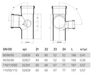Крестовина Poloplast 110х110х50х87,5°х90°, угловая, канализационная, арт.2291
