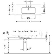 ���������� DURAVIT ME by Starck 1230�490 ����������.����.,1 ��������� ��� ����,������� 23361200001