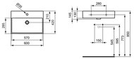 Умывальник Ideal Standard Lux STRADA 600х420х130  K077801 подвесной/накладной