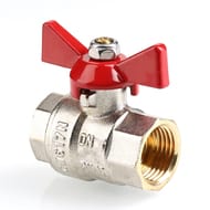 Кран шаровый 1/2"ВВ VALTEC BASE красная бабочка VT.217.N.04