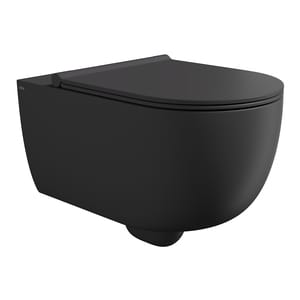 Унитаз подвесной Alice Unica 550х350х345 покрытие Aliglaze+, безободковый, черный мат 32240108+FIX10