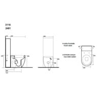 Унитаз приставной Kerasan Flo 311601 520х360х420 гор. выпуск, крепеж, без сиденья, белый