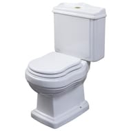 Унитаз-компакт Caprigo Borgo 430х680х850 горизонт. выпуск, с сиденьем, белый/бронза 3813+TB-bronze