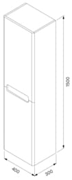 Пенал IDDIS Edifice подвесной (400х1500х300) белый EDI40W0i97