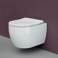 Унитаз подвесной Ceramicanova Play 370х490х340 безободковый, сиденье микролифт, крепеж, бел. CN3001